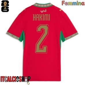 Marocco Achraf Hakimi #2 Prima Maglia Femmina Mondiali 2026 Manica Corta